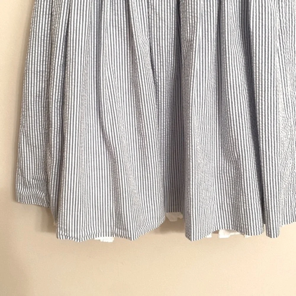 RALPH LAUREN Girls Sleeveless Seersucker Baby Blue Fit and Flare Dress Size 4/4T